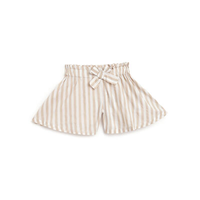Girls Natural Striped Shorts